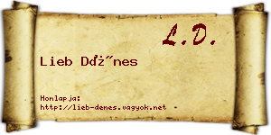 Lieb Dénes névjegykártya